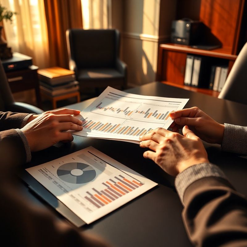 Două seturi de mâini analizând grafice financiare